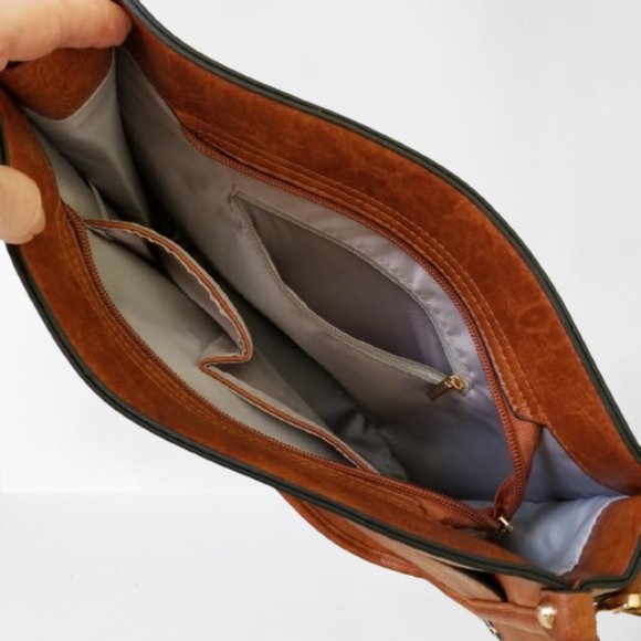 NEW! Brown Faux Leather Shoulder/Crossbody Bag w/Detachable Strap - Picture 5 of 8